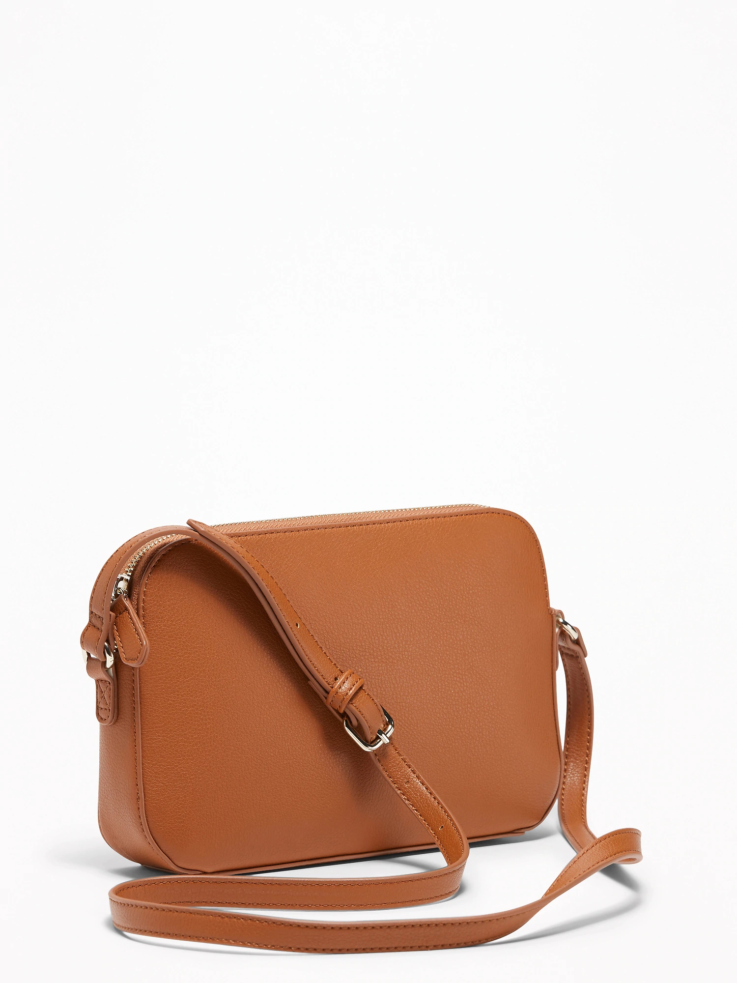 Faux-Leather Cross-Body Bag for Women - Cognac Brown