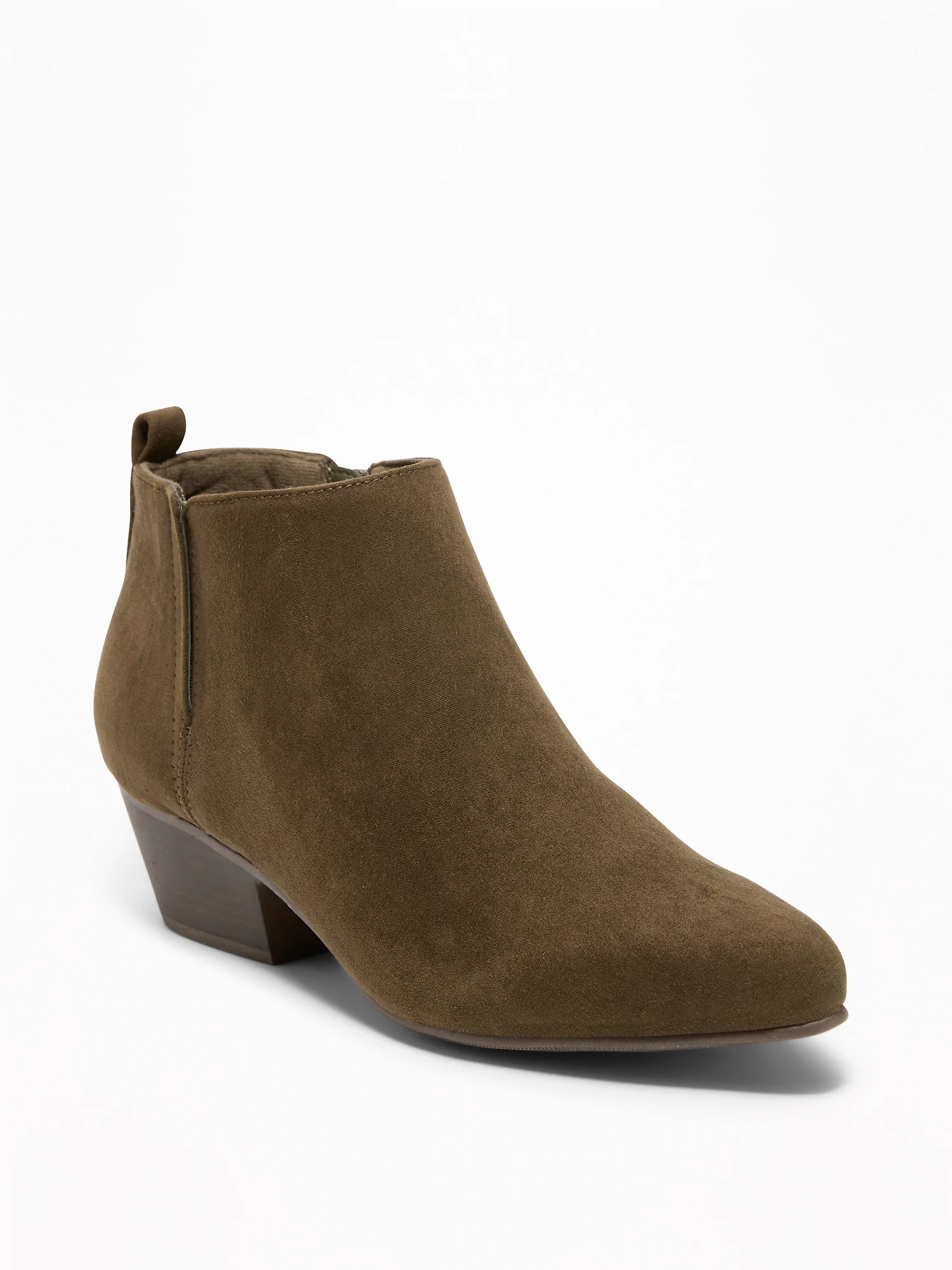 Sueded Ankle Boots for Women - Olive